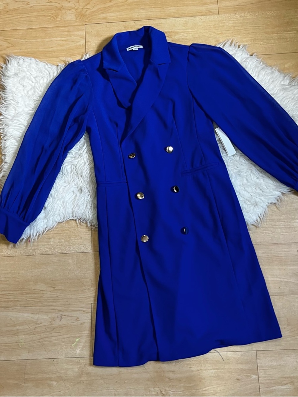 Something Navy Royal Blue Double-Breasted Dress